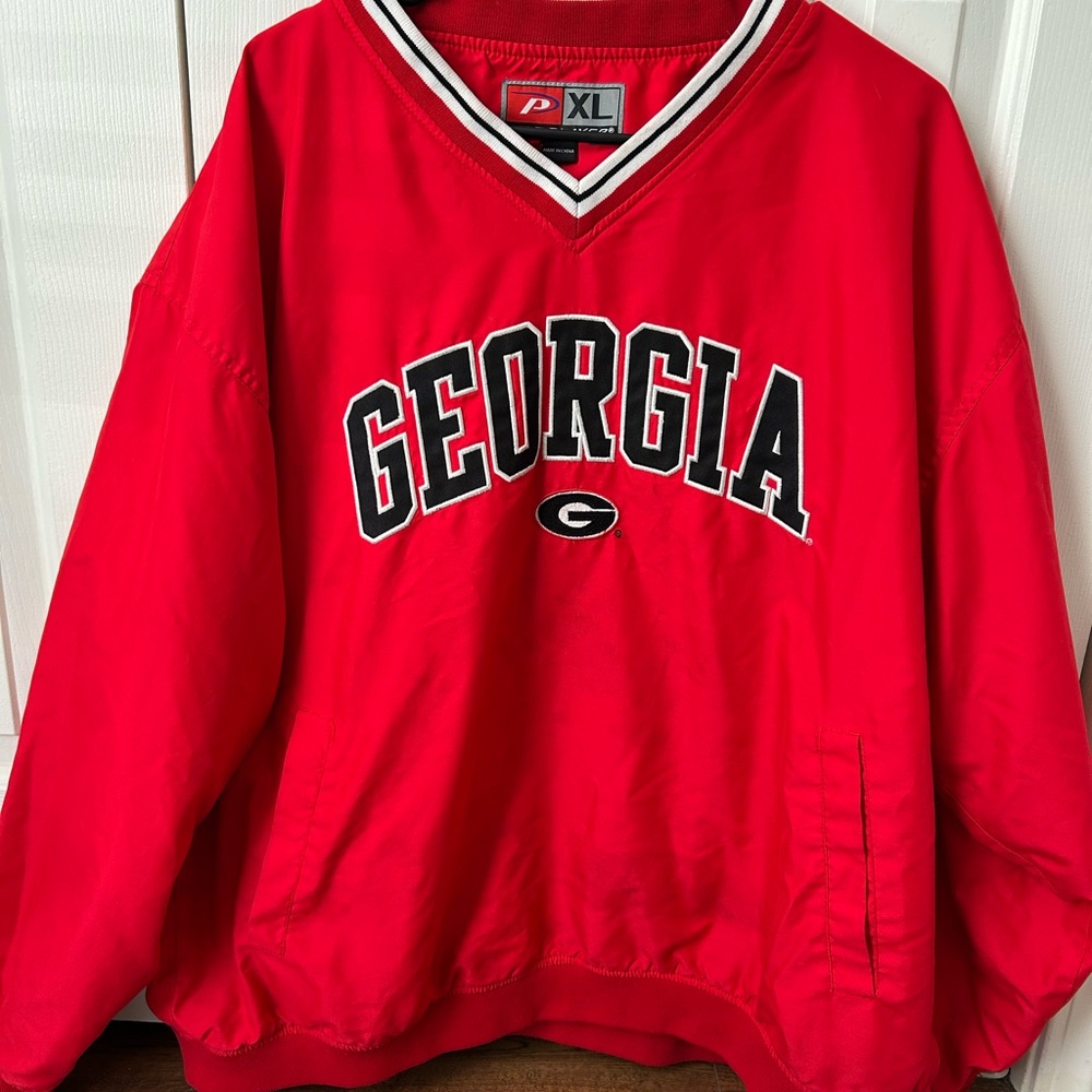 Pro Player Red Pullover with Striped Collar